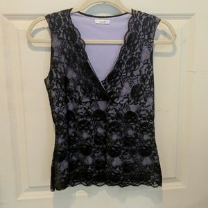 Purple with black lace dress shirt